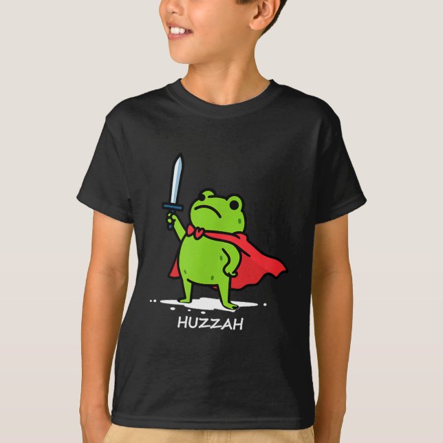 Camiseta Retro Huzzah Frog Knight Funny Sword Meme Quote Me (Anverso)