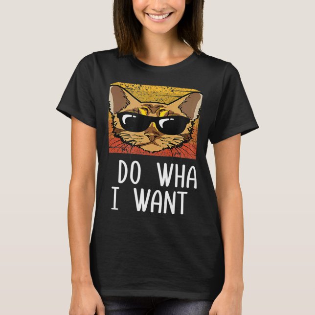 Camiseta Retro I Do What I Want Cat Bengal Cat Mom (Anverso)