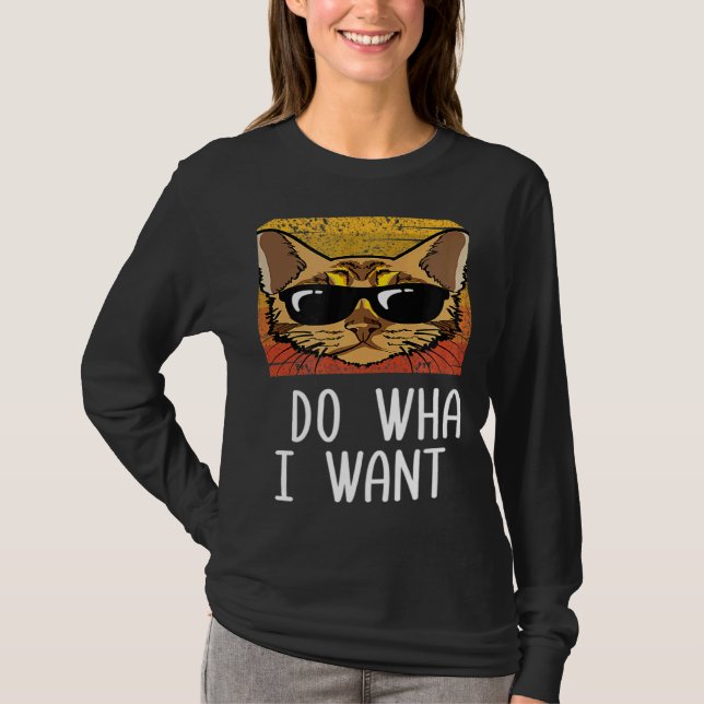 Camiseta Retro I Do What I Want Cat Bengal Cat Mom (Anverso)