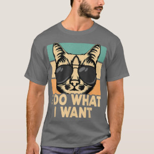 Camiseta Retro I Do What I Want Funny Cat Lover 27364938