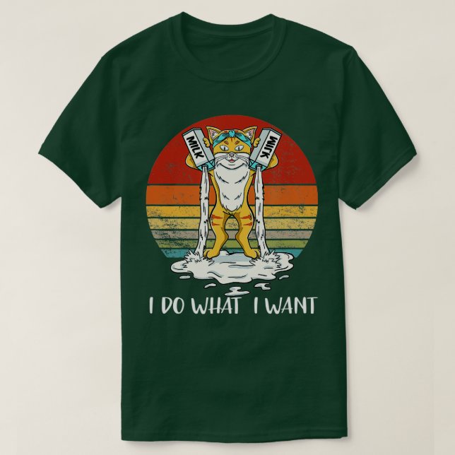 Camiseta Retro I Do What I Want My Black Cat Kitty Lovers  (Diseño del anverso)