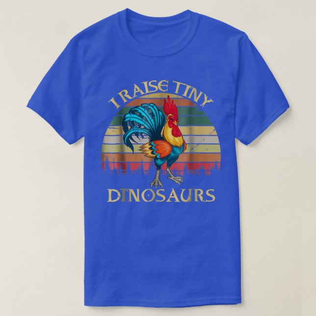 Camiseta Retro I Eleva Pollo De Ganadería De Dinosaurio (Diseño del anverso)