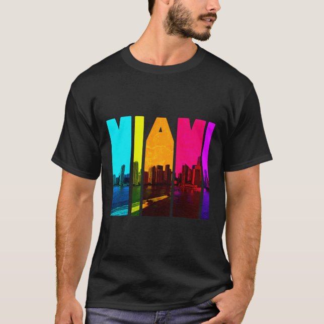 Camiseta Retro I Love Miami Floria Skyline (Anverso)
