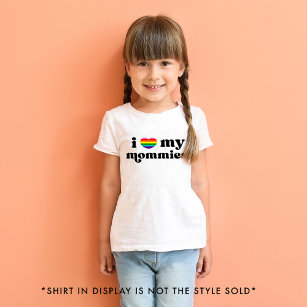 Camiseta Retro I Love My Mommies Queer Moms Rainbow