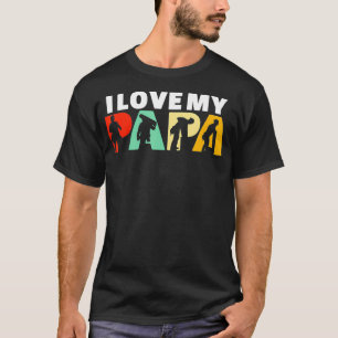 Camiseta Retro I Love My Papa Roofer Dad Day