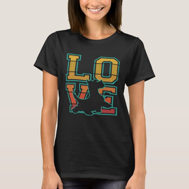 Camiseta Retro I Love My Scottish Terrier Dog  Theme (Anverso)