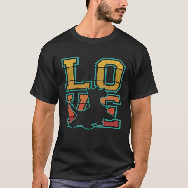 Camiseta Retro I Love My Scottish Terrier Dog  Theme (Anverso)