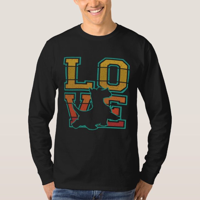 Camiseta Retro I Love My Scottish Terrier Dog  Theme (Anverso)