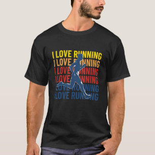Camiseta Retro I Love Running Women Marathon Jogging Ru