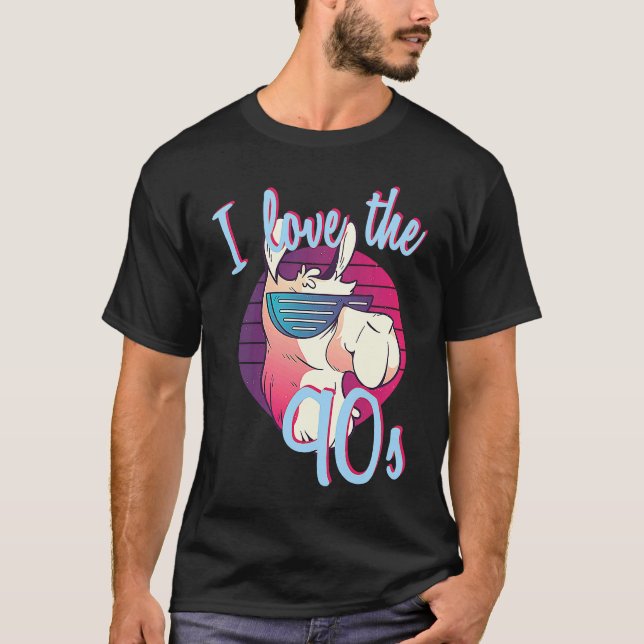Camiseta Retro I Love The 90s 90s Llama theme party outfit (Anverso)