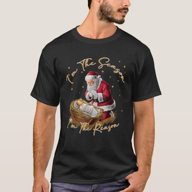 Camiseta Retro I m The Season I m The Reason Santa Religiou (Anverso)