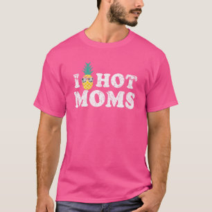 Camiseta Retro I Pineapple Hot Moms Upside Down I Heart Sw