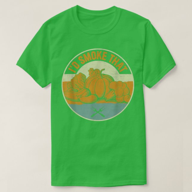 Camiseta Retro I'd Smoke That Vegetarian Vegan Vegetables G (Diseño del anverso)