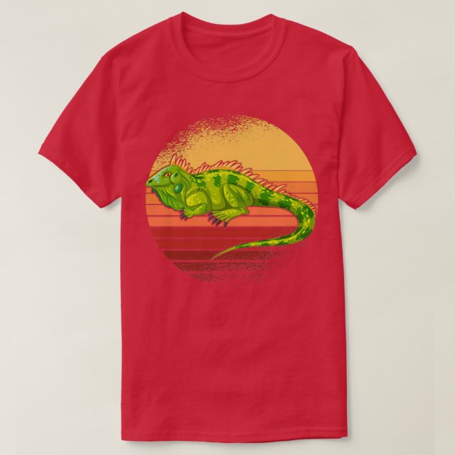 Camiseta Retro Iguana Retro Reptiles del Sol 2 (Diseño del anverso)