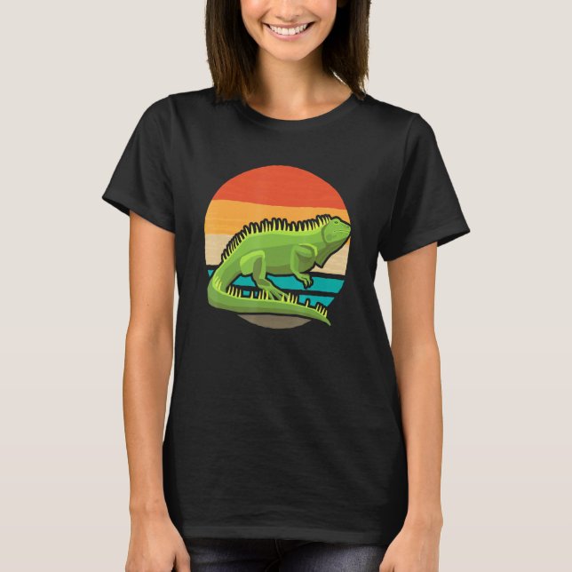 Camiseta Retro Iguana Sunset Lizard Reptiles (Anverso)