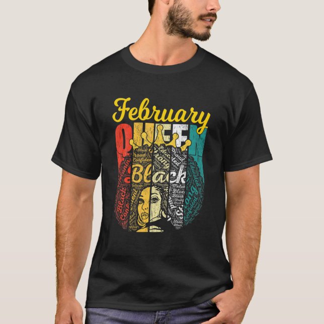 Camiseta Retro Impresionante Junta Reina Febrero Reina Muje (Anverso)