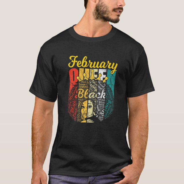 Camiseta Retro Impresionante Junta Reina Febrero Reina Muje (Anverso)