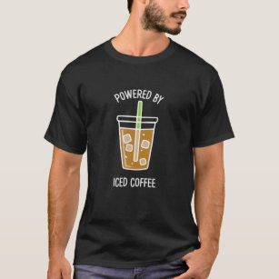 Camiseta Retro Impulsado Por El Café Helado Gracioso Dicien