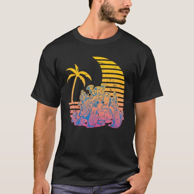 Camiseta Retro - Indie Aesthetic - Vaporwave - Turtle - Pop (Anverso)