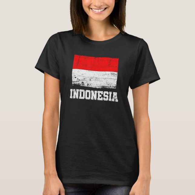 Camiseta Retro Indonesia Flag Vintage Indonesian Pride (Anverso)