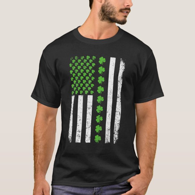 Camiseta Retro Irish American Flag Distressed Flag St Patri (Anverso)