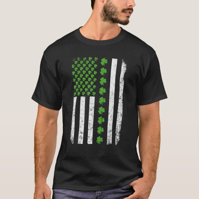 Camiseta Retro Irish American Flag Distressed Flag St Patri (Anverso)