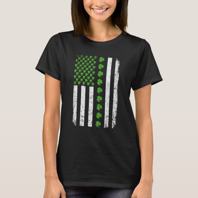 Camiseta Retro Irish American Flag Distressed Flag St Patri (Anverso)