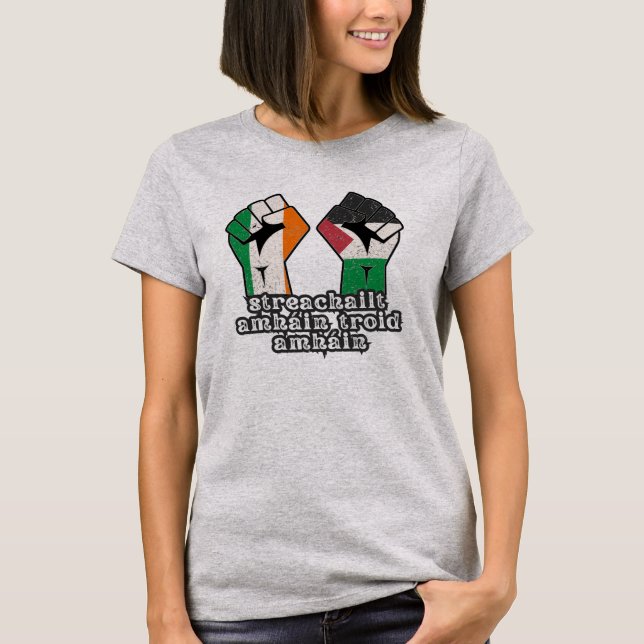 Camiseta Retro Irlanda La revolución del puño solidario en  (Anverso)