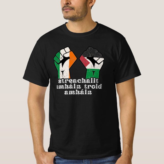 Camiseta Retro Irlanda La revolución del puño solidario en  (Anverso)