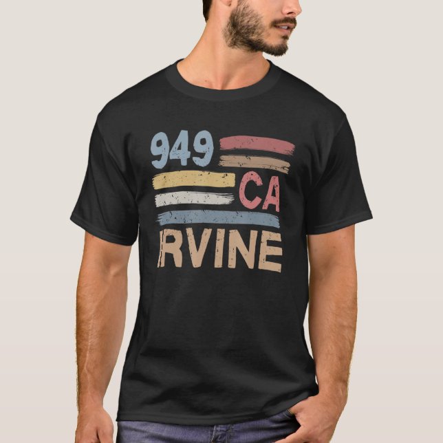 Camiseta Retro Irvine Area Code 949 Residents State Califor (Anverso)