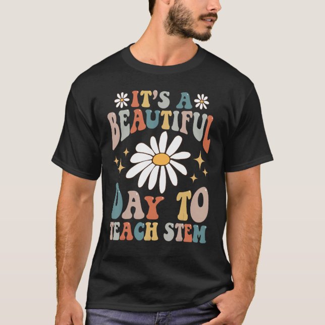 Camiseta Retro It's A Beautiful Day To Teach STEM Groovy Te (Anverso)