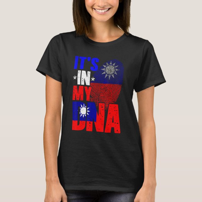 Camiseta Retro It's In My DNA Taiwan Roots Taiwanese Flag F (Anverso)