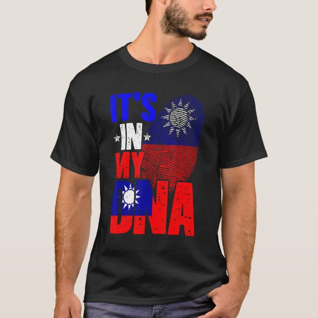 Camiseta Retro It's In My DNA Taiwan Roots Taiwanese Flag F (Anverso)