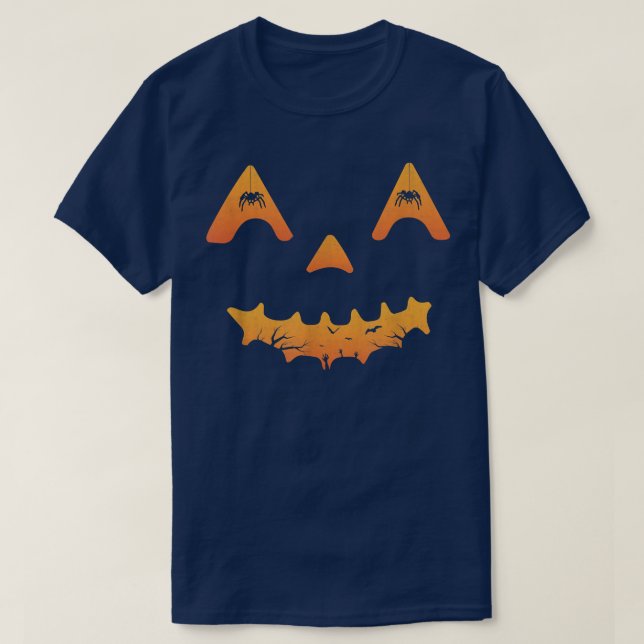 Camiseta Retro JackOLantern Scary Pumpkin Face Funny Hallow (Diseño del anverso)