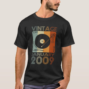 Camiseta Retro January 2009 T 13Th Birthday Gift 13 Years O
