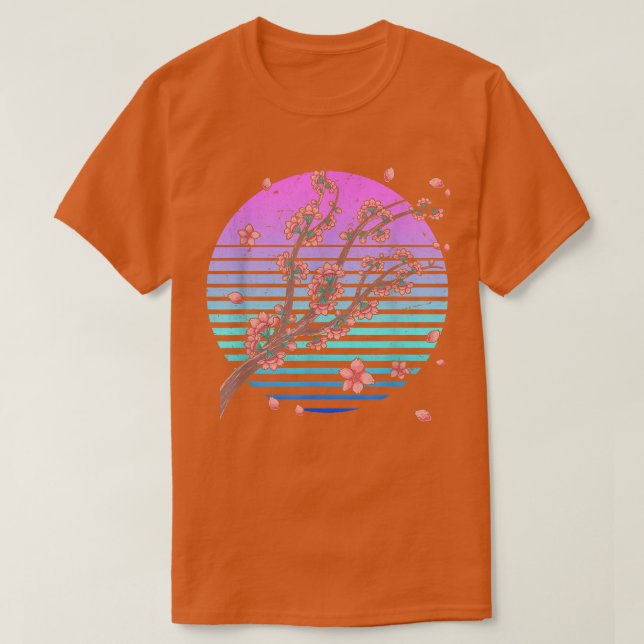 Camiseta Retro Japanese Flower Sakura Vaporwave Cherry Blos (Diseño del anverso)