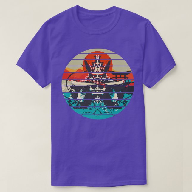 Camiseta Retro japonés guerrero samurai (2) (Diseño del anverso)