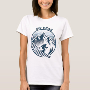 Camiseta Retro Jay Peak Vermont Skier Blue Vintage M