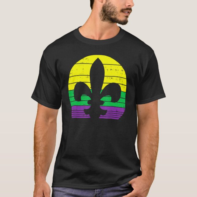 Camiseta Retro Jester Gorra Silhouette Mardi Gras Carnival  (Anverso)