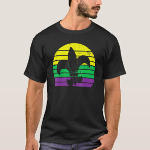Camiseta Retro Jester Gorra Silhouette Mardi Gras Carnival 
