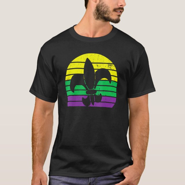 Camiseta Retro Jester Gorra Silhouette Mardi Gras Carnival  (Anverso)