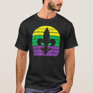 Camiseta Retro Jester Hat Silhouette Mardi Gras Carnival