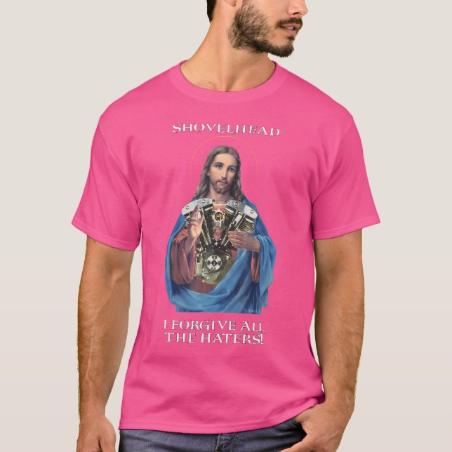 Camiseta Retro Jesus Shovelhead Perdono A Todos Los Odiador (Anverso)