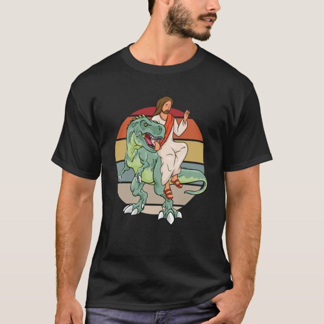 Camiseta Retro Jesus Trex Dinosaurio Guay (Anverso)