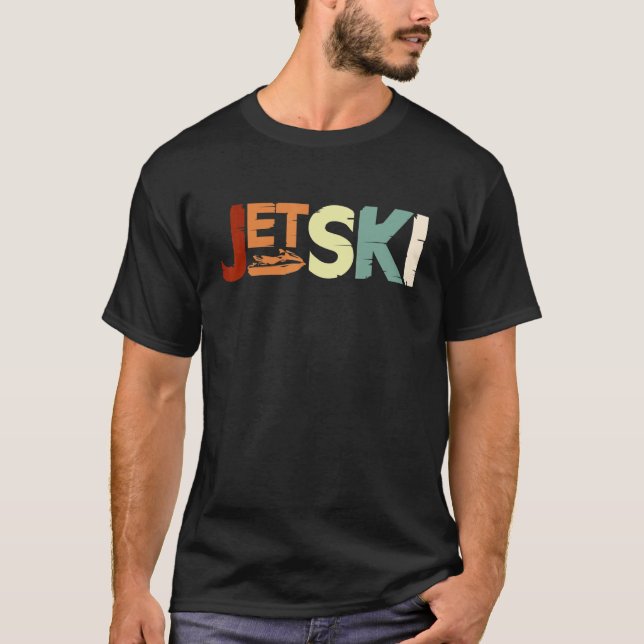 Camiseta Retro Jetski Personal Watercraft PWC Jet Skyline J (Anverso)