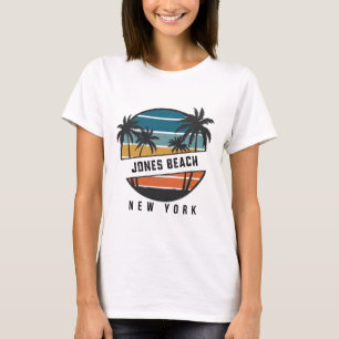 Camiseta Retro Jones Beach Nueva York Tabla de Surf Surfing