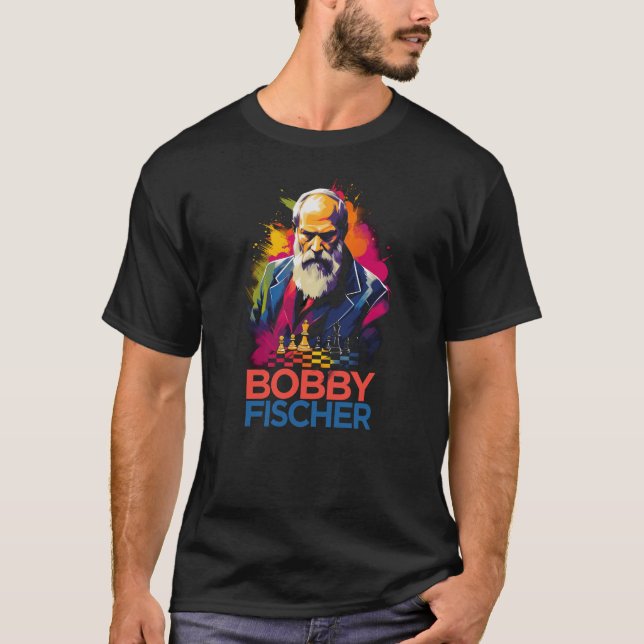 Camiseta Retro Joven Bobby Fischer "El Ajedrez es Guerra" C (Anverso)