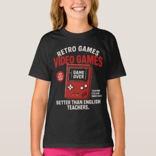 Camiseta Retro juegos videojuegos enseñando inglés desde