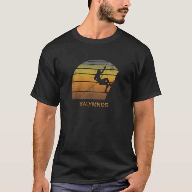 Camiseta Retro Kalymnos Greece Rock Climbing Fan family (Anverso)