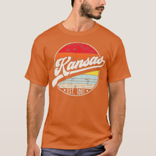 Camiseta Retro Kansas Home State KS Guay 70s Style Sunset